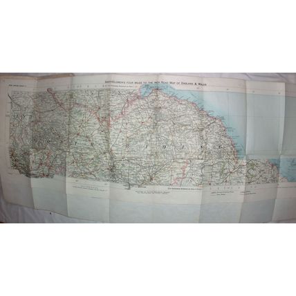 Vintage Bartholomew's Quarter Inch to the Mile Yorkshire Cloth Map