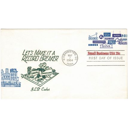 UNITED STATES OF AMERICA USA 1984 20c SMALL BUSINESS POSTAGE PAID COVER FDI JLP