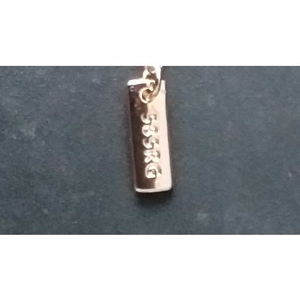 Vintage 1990-s 14 CT Rolled Gold Amethyst Pendant on Chain-Hallmarked 585 RG