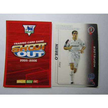 Joey O`Brien - Bolton w - Shoot Out 2005 2006 Magic Box Football Card (EF1)