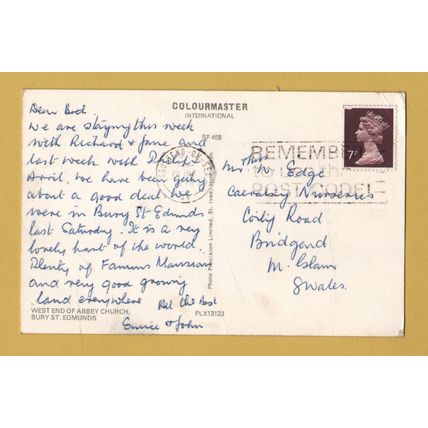West End Of Abbey Church, Bury St Edmunds - Postally Used - Southend-On-Sea 1978