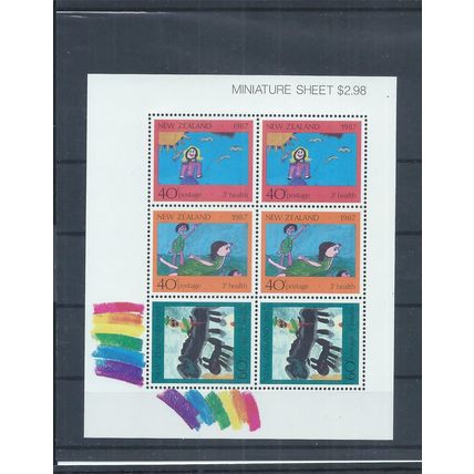 New Zealand Stamps 1987 Health minisheet MNH Children's Paintings (AD495)
