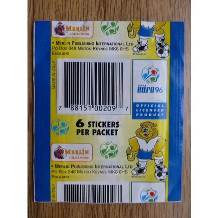 Merlin Euro 96 Sticker Pack (Withdrawn 'Action Shot' Collection)
