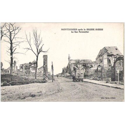 80 - Montdidier - LA RUE PARMENTIER - APRES LA GRANDE GUERRE
