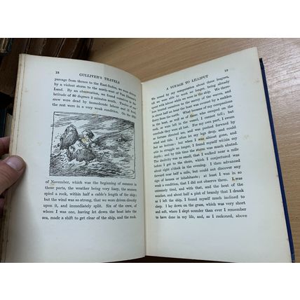 c1920s JONATHAN SWIFT "GULLIVER'S TRAVELS" ILLUSTRATED FICTION ANTIQUE BOOK (P5)