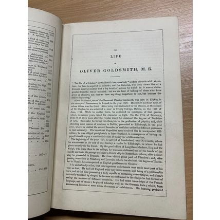 RARE* c1800s "THE WORKS OF OLIVER GOLDSMITH" VICAR WAKEFIELD ANTIQUE BOOK (P6)