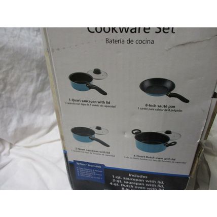 Mainstay 7 Pc Aluminum Cookware Set Aquifer, Nonstick