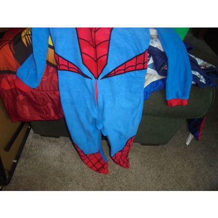 AMAZING SPIDER-MAN Fleece Hooded One Piece Pajamas/Costume!! Size 10/12! $27.00
