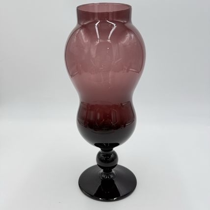 Vintage Empoli Art Glass amethyst purple glass apothecary jar 10” Italy