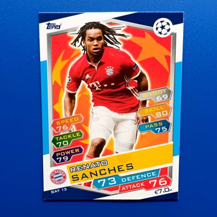 Renato Sanches Topps Match Attax Champions League Rookie Card 2016/17 No. BAY13