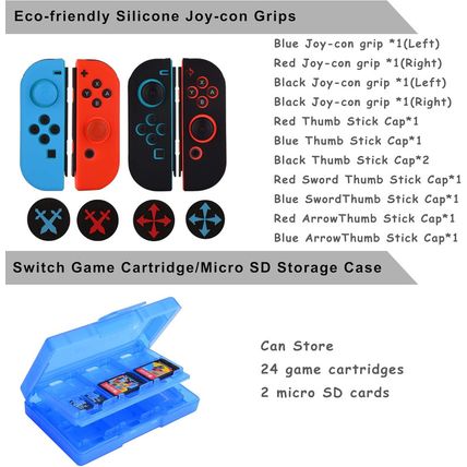Accessories Kit for Nintendo Switch / Switch OLED Model Games Bundle Wheel Grip