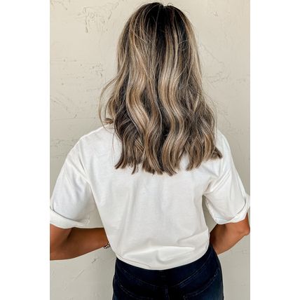 White Crawfish Bow Printed Summer T Shirt