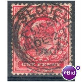 GB stamps 1902-10 KEV11 - 1d SG219 Slough 9