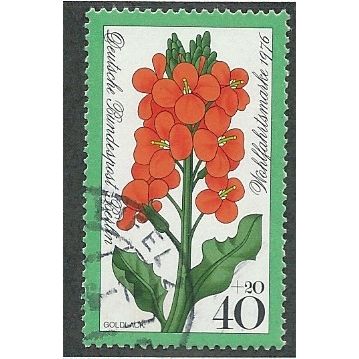 BERLIN -1976 40pf+20 'HUMANITARIAN FUNDS- GARDEN FLOWERS' FINE USED (EBID44-813)