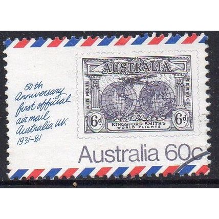 Australia 1981 50th Anniv of First Official Airmail - Australia to UK 60c Used