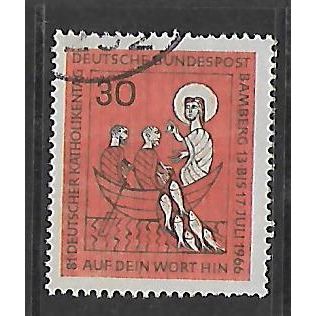GERMANY 1966 CATHOLICS DAY 30pf CHRIST & FISHERMAN SG 1420 FINE USED#