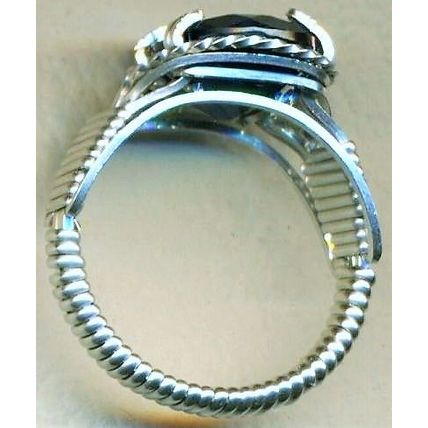 Blue Sapphire Sterling Silver Wire Wrap Gemstone Ring Sz. 8