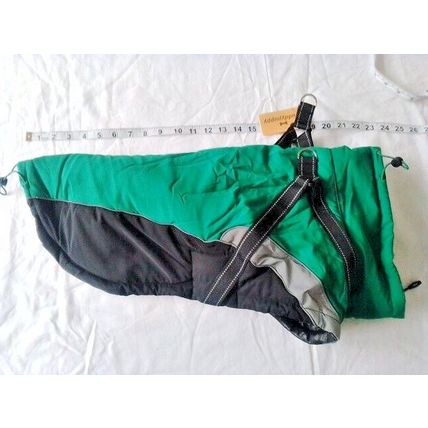 Dog Winter Coat Jacket 23" Back (XL) Green Black Grey Padded