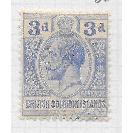 SOLOMON ISLANDS 1922 3d THREE PENCE PALE USED SG44 44 SG