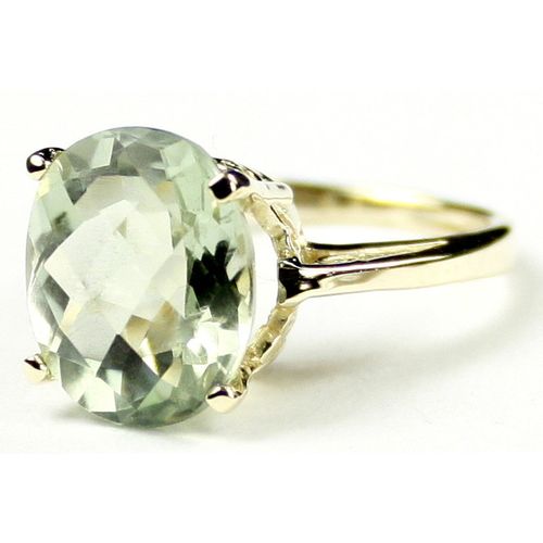 Green Amethyst (Prasiolite), 10KY Gold Ring, R055