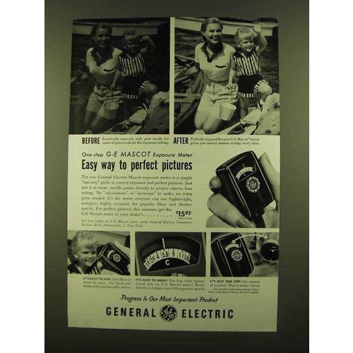 1955 General Electric Mascot Exposure Meter Ad