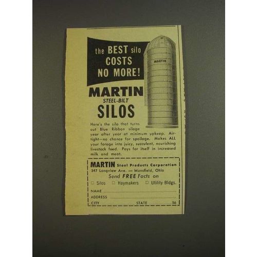 1955 Martin Steel Products Silos Ad - Costs No More