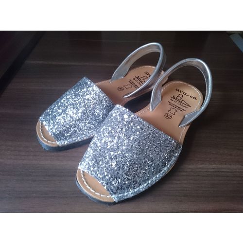 Women’s Avarca Silver Glitter Sling Back Sandals
