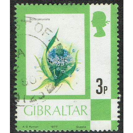 Gibraltar 1977 Birds Flowers Fish and Butterflies 3p Multicoloured SG378 FU