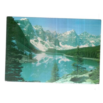 MORAINE LAKE, BANFF NATIONAL PARK, ALBERTA, Canada . used postcard not posted =