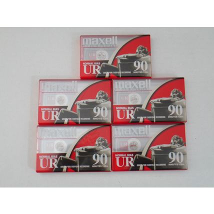 Lot Of 5 Blank Maxell Audio Cassette Tapes UR 90