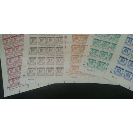 Malaysia Postage Due Stamp 1986 Denda (sheetlet complete set 5pcs) MNH *Rare