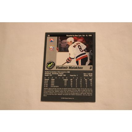 Vladimir Malakhov 1993 Classic Pro Hockey Prospects NO. 55