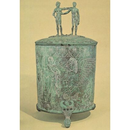 Bronze Cista Bellerophon Pegasus Scent Bottle Oil Flask Postcard