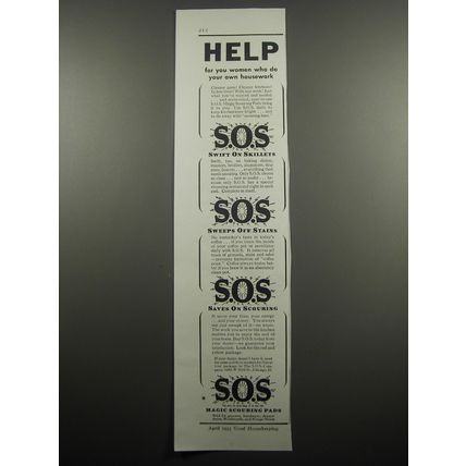1933 S.O.S Magic Scouring Pads Ad - Help for you women who do your own housework