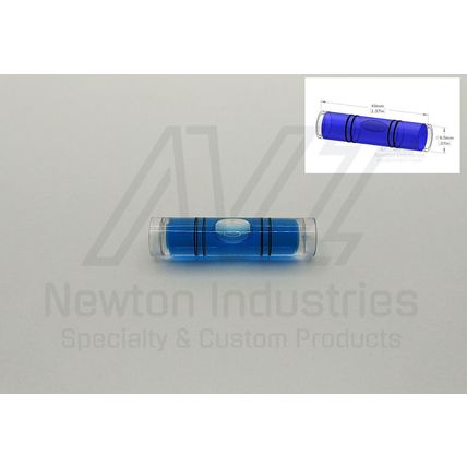 5pcs Acrylic Ø9.5x40mm DL Bubble Spirit Level Vial Blue Sens: 32'/2mm 9.31mm/m