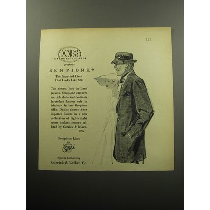 1957 Dobbs Sempione Jacket by Currick & Leiken Advertisement