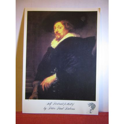 A SELF PORTRAIT by PETER PAUL RUBENS. unused postcard #