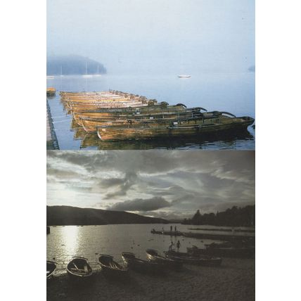 Bowness Rowing Boats & Storm Clouds Cumbria 2x Postcard s