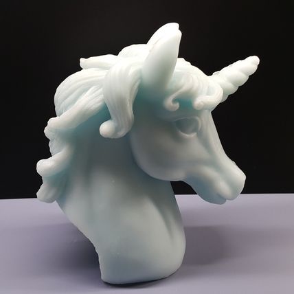 Unicorn Head Turquoise Candle - 16.5cm
