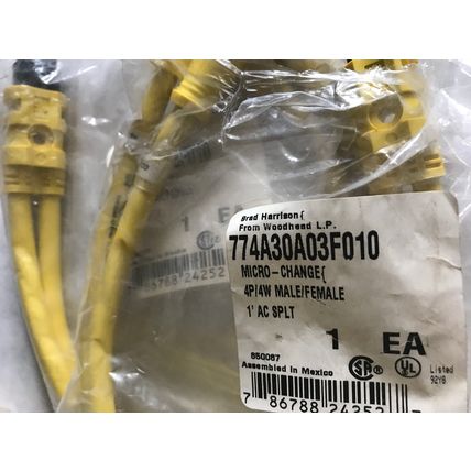 NEW BRAD HARRISON 774A30A03F010 WOODHEAD MICRO-CHANGE 4P/4W MALE/FE 1' AC,AG