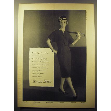 1960 Bonwit Teller Dress by Harvey Berin Ad - photo by Louise Dahl-Wolfe
