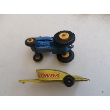 Vintage x 7 - Matchbox - Die Cast - Cars - Farm Tractor - Trailer