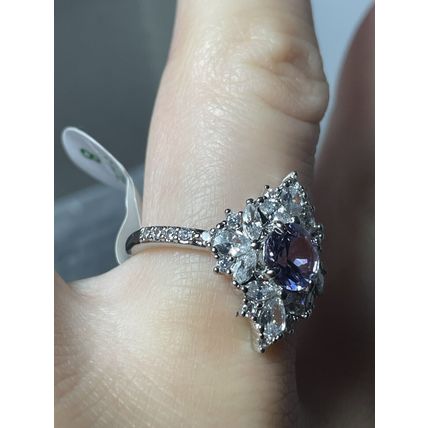 NIB She's All Magic LC Lavender Quartz W/Rhodium Pl Band Sz8 RBP4684 SRP$128
