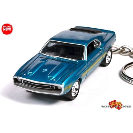 VERY RARE KEYCHAIN TURQUOISE 69 FORD MUSTANG SHELBY GT350 ❤️GREAT GIFT❤️