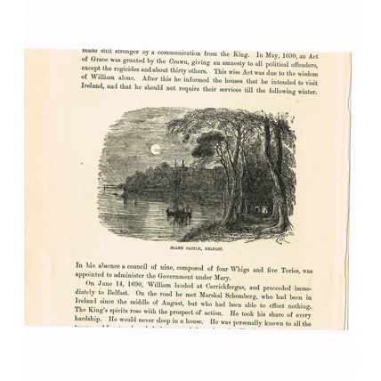 SLANE CASTLE, BELFAST, NORTHERN IRELAND, Book Illustration (Print), c1870