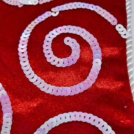 Whimsical Red ELF TOE CHRISTMAS STOCKING Velvet Satin Fuzzy Jingle Bells 23"