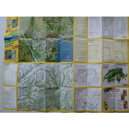 1999 Hallwag Top Swiss Esplorazione Map No. 7 Locarno Ascona