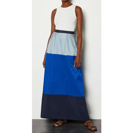 KAREN MILLEN Silk Colourblock Maxi Skirt BNWT