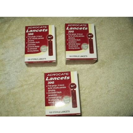 advocate universal lancets 30g 3 sealed boxes of 100 300 total