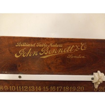 Vintage John Bennett & Co Billiard Snooker London Wooden score board scorer